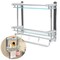 2 Tier Bathroom Shelf w/ Hooks Bathroom Hotel Wall Mounted Towel Rack Organizer
